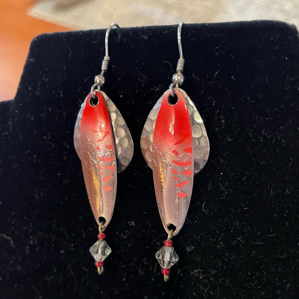 Fishing Lure Swarovski earrings!